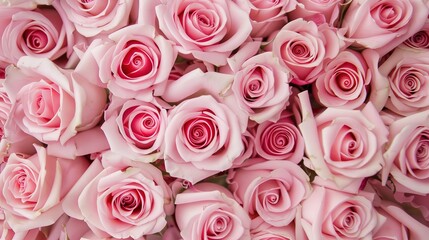 Fototapeta premium Pink Rose Border Background - a delicate and elegant visual. The pink roses create a charming frame, adding a romantic and sophisticated touch to the design.