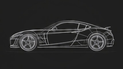 Conceptual Wireframe Design of a Futuristic Sports Car
