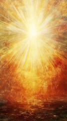 Radiant Golden Sunburst Abstract Background Art