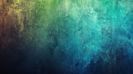 Obraz premium Vibrant abstract gradient blending green, blue, and black hues on a textured dark background, featuring soft glowing light ideal for large banner design.