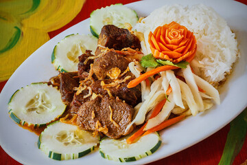 Vietnamese beef and papaya salad