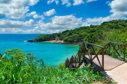 Azedinha Beach and Azeda Beach in Buzios, Rio de Janeiro, Brazil. Seascape of Buzios