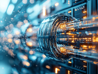 Ai generated technology visualization data center digital art futuristic environment close-up view innovation concept