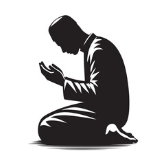 Muslim Praying Vector silhouette vector illustration