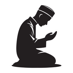 Muslim Praying Vector silhouette vector illustration