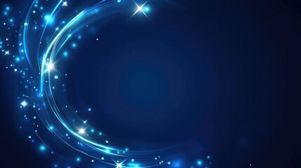 Vibrant blue abstract background featuring glowing light effects and shimmering particles, creating a dynamic and futuristic atmosphere.