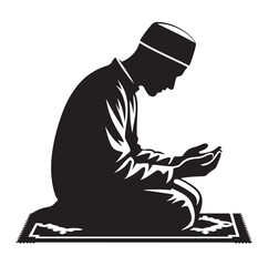 Muslim Praying Vector silhouette vector illustration