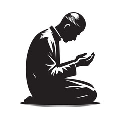 Muslim Praying Vector silhouette vector illustration