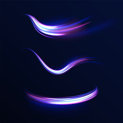 Neon stripes in the form of drill, turns and swirl. Iight background, speed, wavy, swirl,curve,speedy,vector. Abstract background rotational border lines.