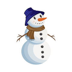 Cute Snowman with Santa Hat

