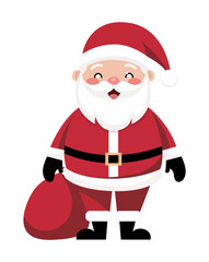 Merry Christmas! Santa Claus with a Sack

