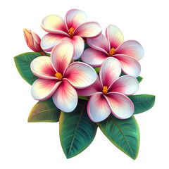 Obraz premium Beautiful Pink and White Plumeria Flowers Arrangement