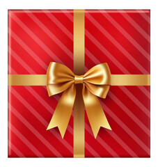 red gift  bow with ribbon, Merry Christmas, gift box.