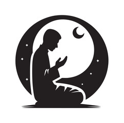 Muslim Praying Vector silhouette vector illustration