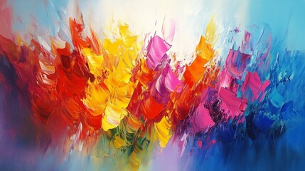 Vibrant Abstract Textured Oil Painting Artwork for Creative Design Projects