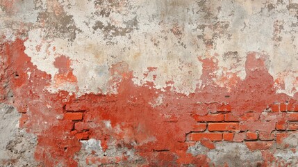 Obraz premium Red brick wall texture background with weathered bricks, cement joints, and an aged, grungy appearance. Ideal for architectural, urban, or vintage design projects.