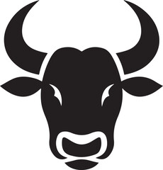 bull head silhouette art ideal for logos, posters, and merchandise.