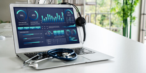 Business data dashboard provide business intelligence analytic for marketing strategy planning snugly with big data set to analyze customer demands and foreseeing business future