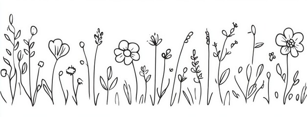 FloralArt, WildflowerDrawing, BotanicalIllustration, LineArt, MinimalistArt, FloralSketch, HandDrawnFlowers, ElegantArt, BotanicalLineArt, BlackAndWhiteArt, NatureIllustration, ArtPrints, FloralDecor,