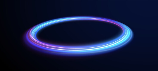 Magic bright shine glow of energy lines, shiny swirl power waves flow, electric trail glowing in dark background. Effect, png, wave,neon,line, speed, wavy, swirl,curve,speedy,vector.