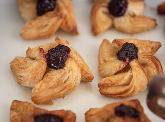 Freshly baked Raspberry Danish on a plate 