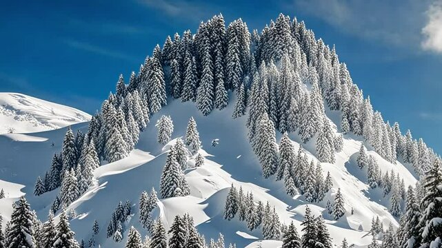 tall snowy pine trees