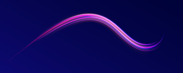Neon stripes in the form of drill, turns and swirl. Iight background, speed, wavy, swirl,curve,speedy,vector.  Abstract background rotational border lines. 