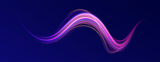 Abstract fire flare trace lens flares acceleration speed motion on night road. Acceleration speed motion on night road.  Colorful Light Trails, Long Time Exposure Motion Blur Effect. 