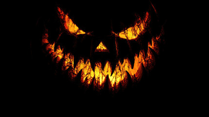 Fototapeta premium Horror-themed pumpkin with sharp teeth