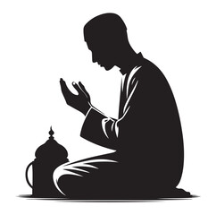 Muslim Praying Vector silhouette vector illustration