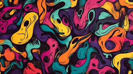 Vivid Urban Graffiti Seamless Wallpaper 