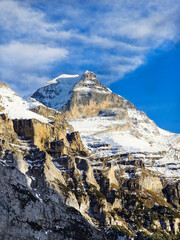 Obraz premium Snow-Capped Mountain Peak. Alpine Mountain in Winter