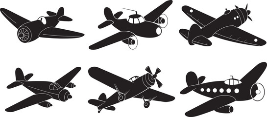 Set of airplane icon