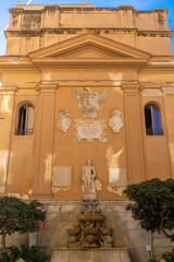 Saturn Fountain in Saturn Square in the historic center of Trapani.
