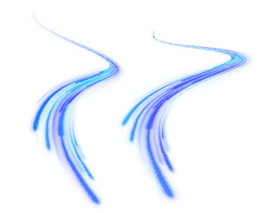 Light trail wave, fire path trace line, car lights, optic fiber and incandescence curve twirl. Big data traffic visualization, dynamic high speed, png, effect. Vector glowing lines air flow effect. 