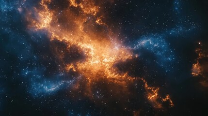 Obraz premium Cosmic explosion outer space astrophotography celestial environment wide angle universe concept