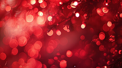 Festive Red Bokeh Lights for Dreamy Ambiance
