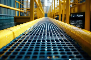 Fiberglass industrial grating and handrails