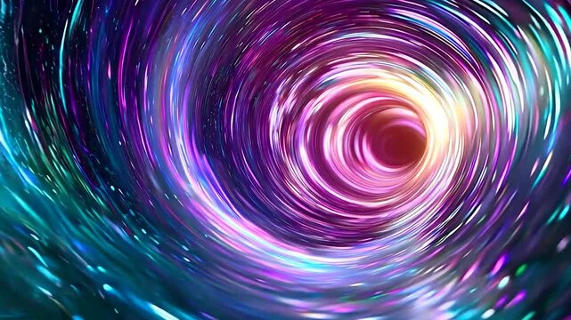 Hyperspace in galaxy, flying in space tunnel