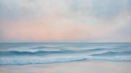 Obraz premium Ocean waves at dusk seaside landscape art tranquil serene nature