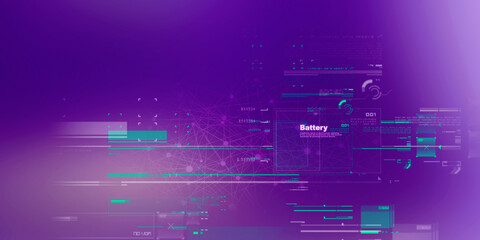 2d illustration Abstract futuristic electronic circuit technology background