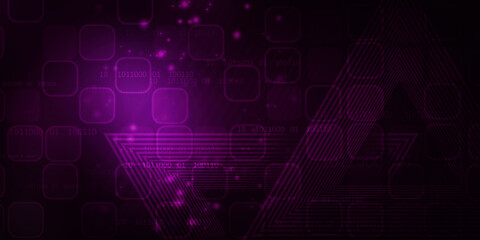 2d illustration Abstract futuristic electronic circuit technology background