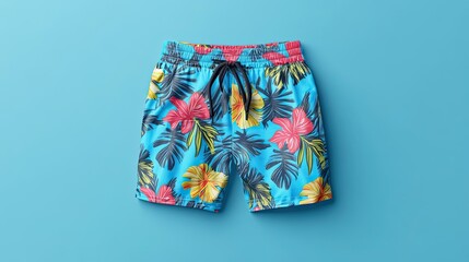Tropical Floral Print Swim Trunks For Boys