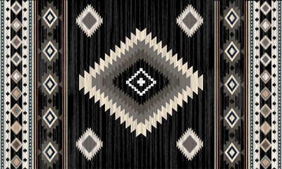 Navajo tribal vector seamless pattern. Native American ornament. Ethnic South Western decor style. Boho geometric ornament. Vector seamless pattern. Mexican blanket, rug. Woven carpet illustration