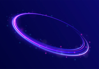 Obraz premium Abstract circle, white color glowing lines background. Curve white line light effect. Light cool whirlwind. Vector sparkle, png, effect, wave,neon,line.