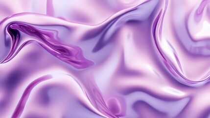 Obraz premium Fluid abstract waves with a silky texture in soft shades of purple, creating a dreamy and elegant background.
