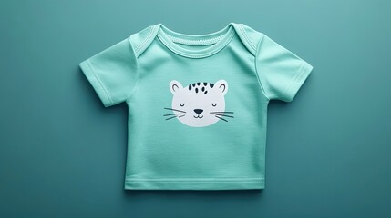 Aqua Baby Shirt Features Adorable Tiger Design