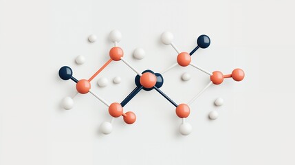Abstract molecular structure with colorful spheres and connections.