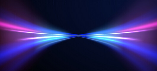 Big data traffic visualization, dynamic high speed, png, effect. Vector glowing lines air flow effect. Light trail wave, fire path trace line, car lights, optic fiber and incandescence curve twirl. 