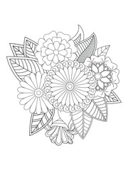 Flower coloring pages for adult